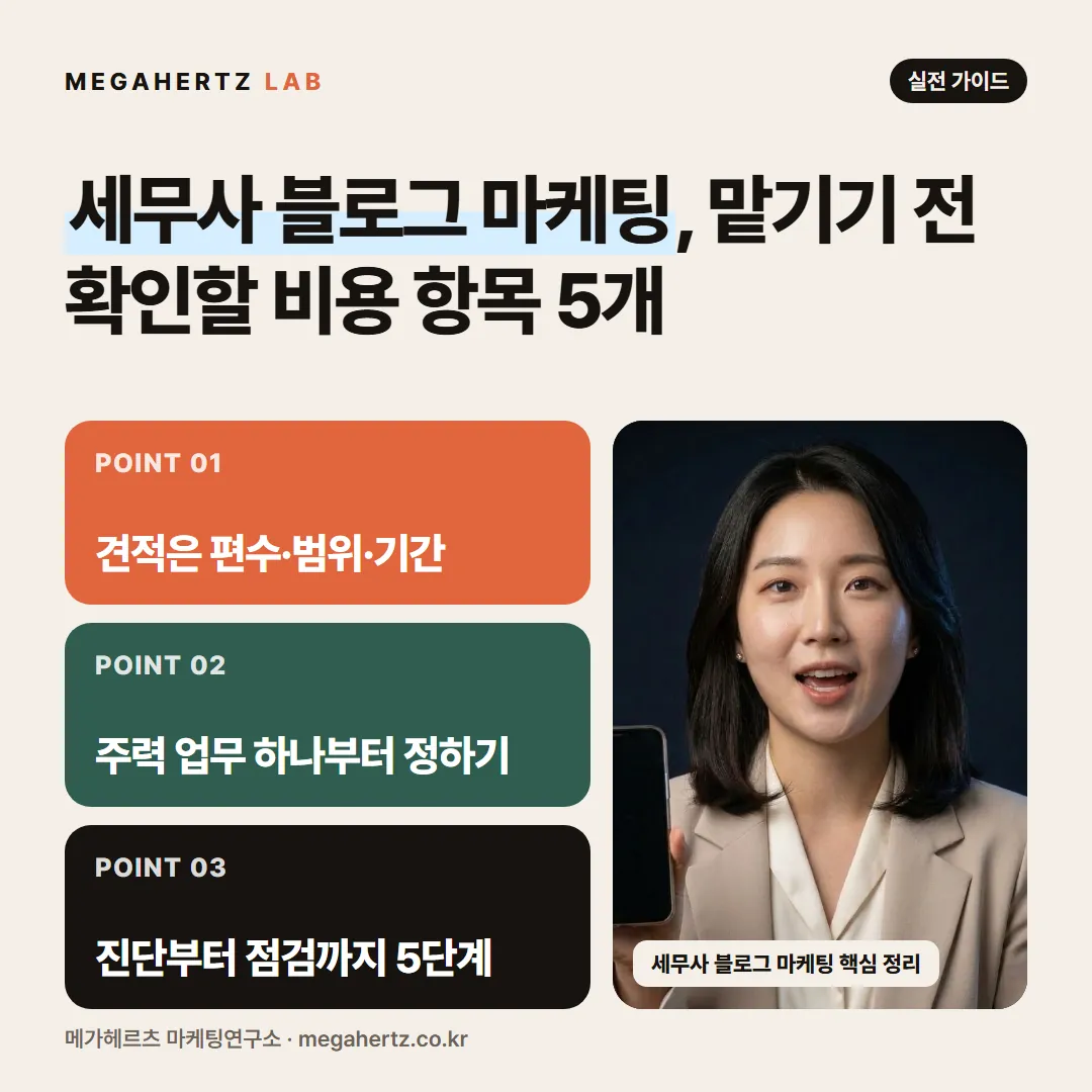 세무사 블로그 마케팅, 맡기기 전 확인할 비용 항목 5개