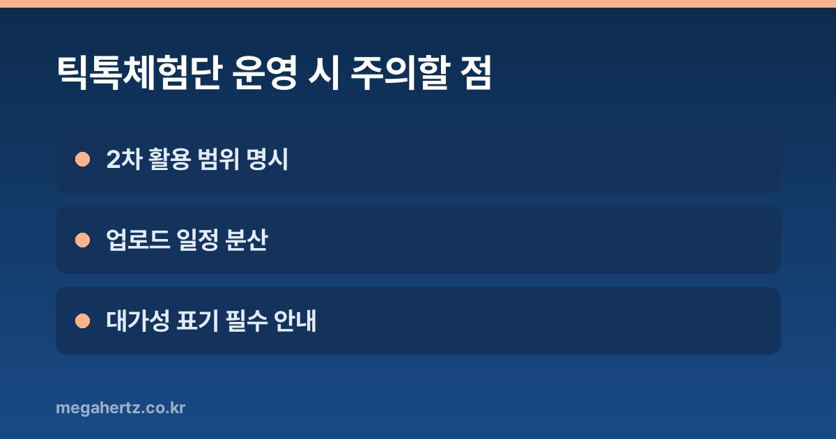 틱톡체험단 운영 시 주의할 점