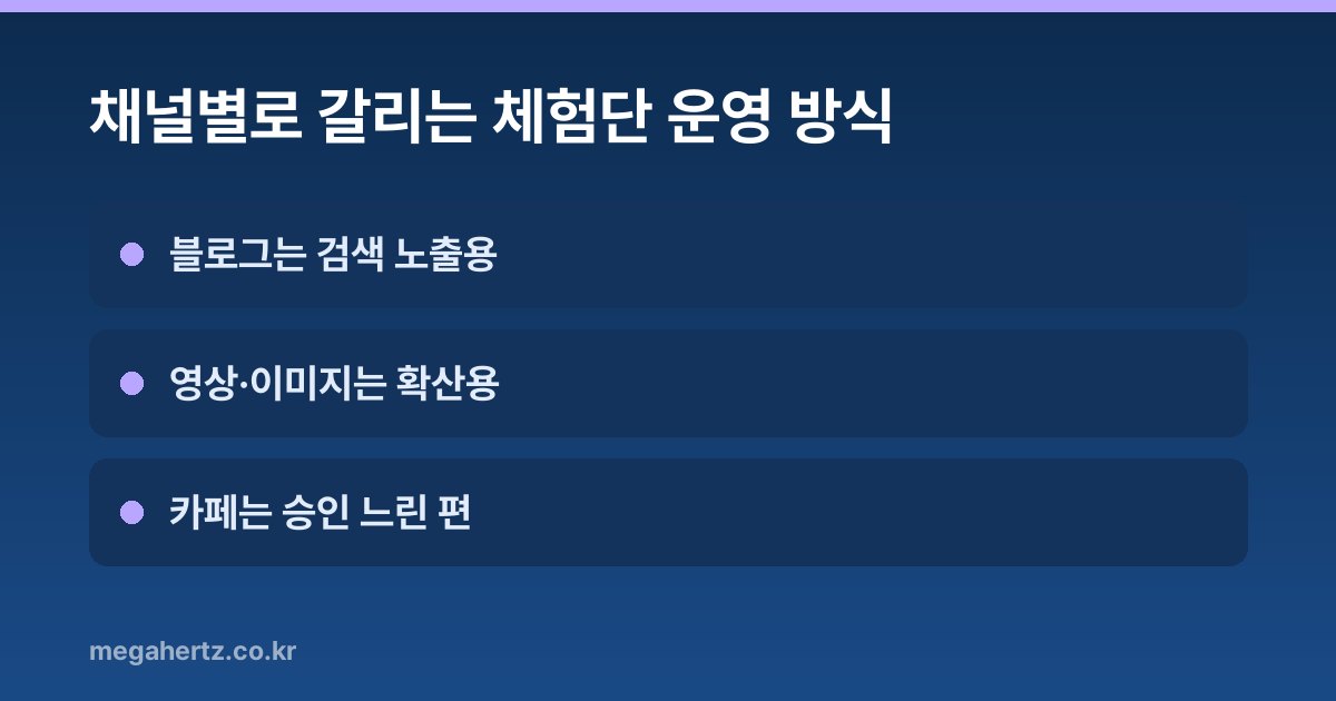 채널별로 갈리는 체험단 운영 방식