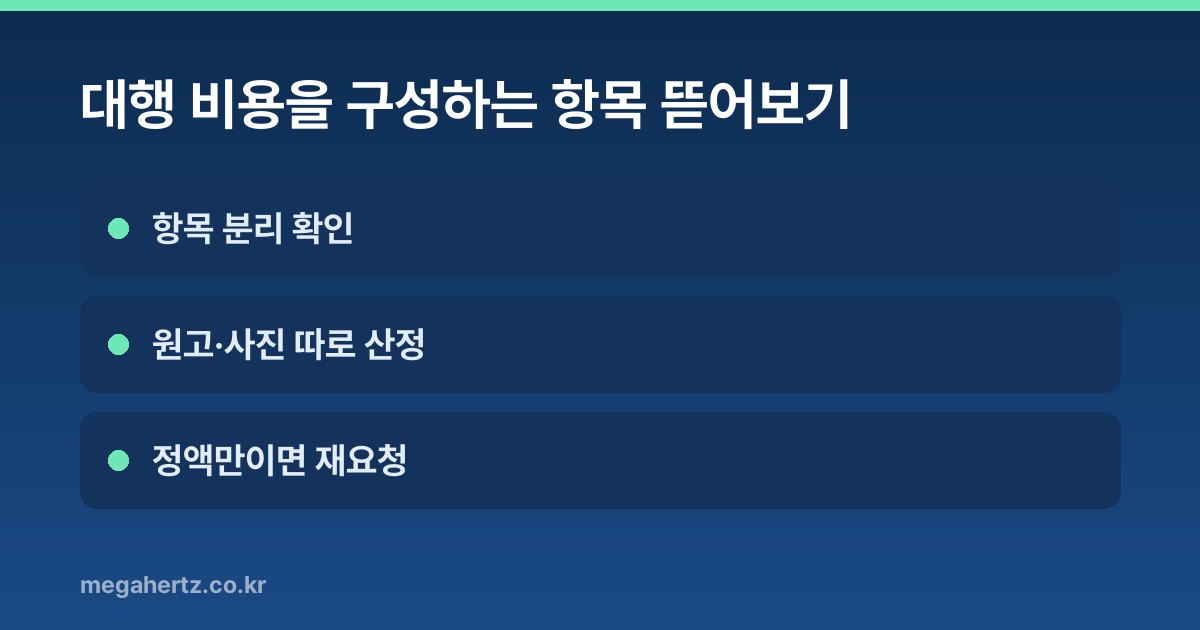 대행 비용을 구성하는 항목 뜯어보기