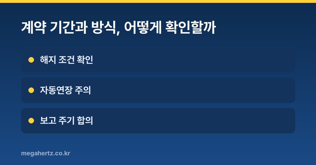 계약 기간과 방식, 어떻게 확인할까