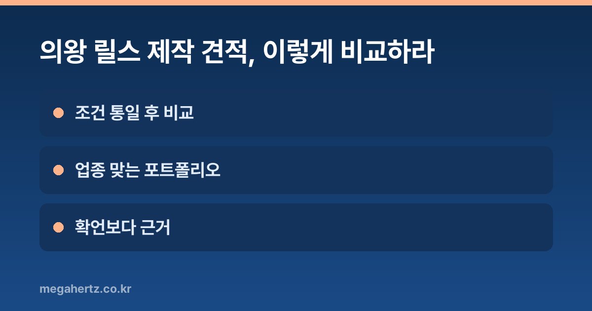 의왕 릴스 제작 견적, 이렇게 비교하라