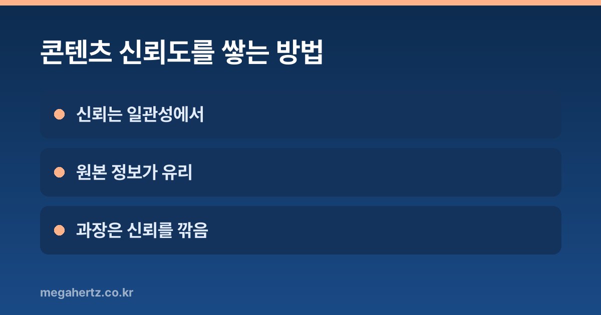콘텐츠 신뢰도를 쌓는 방법