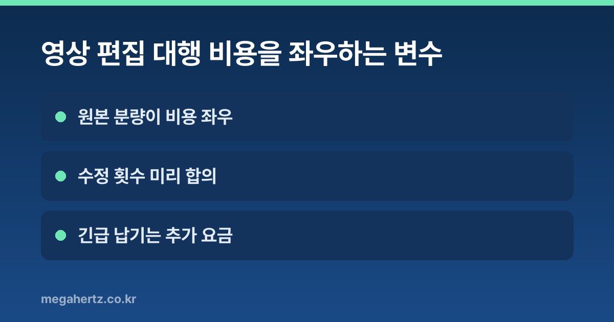 영상 편집 대행 비용을 좌우하는 변수