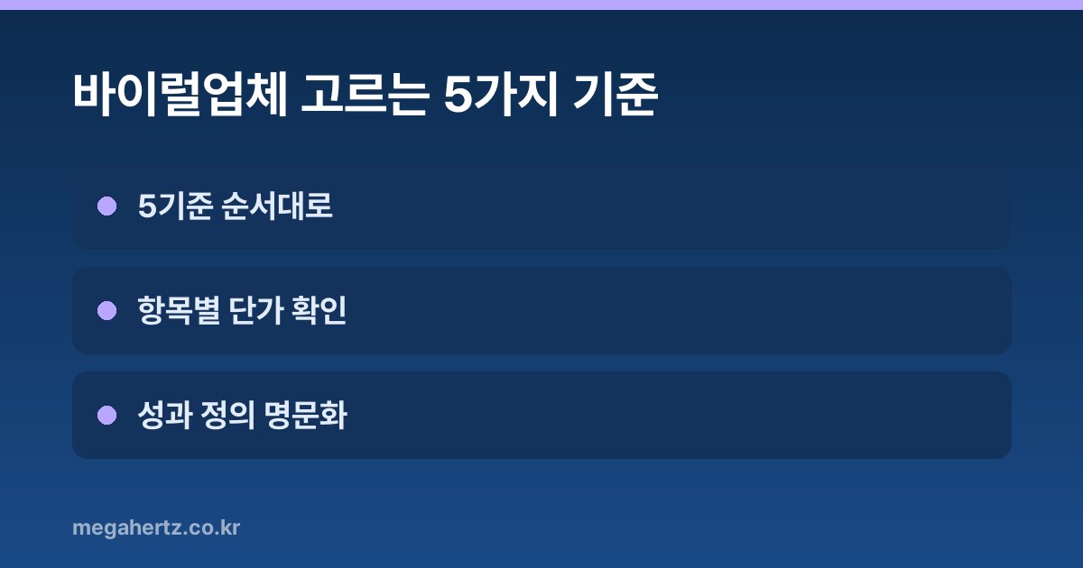 바이럴업체 고르는 5가지 기준