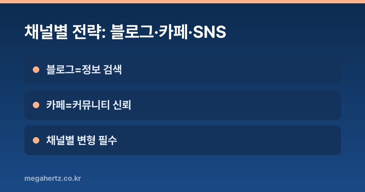 채널별 전략: 블로그·카페·SNS