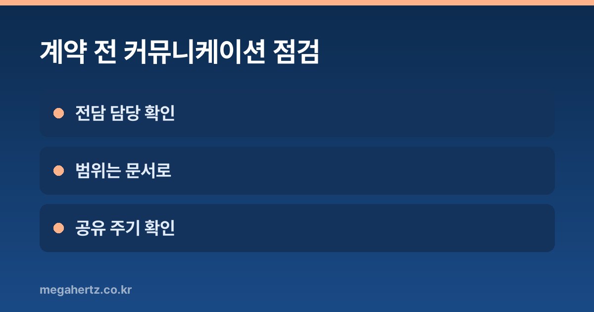 계약 전 커뮤니케이션 점검
