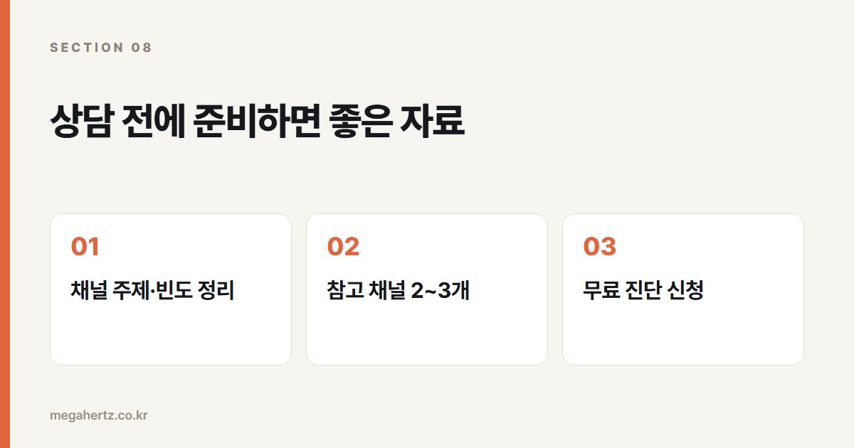상담 전에 준비하면 좋은 자료