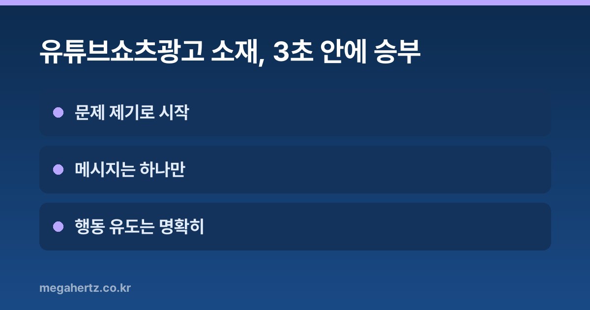 유튜브쇼츠광고 소재, 3초 안에 승부