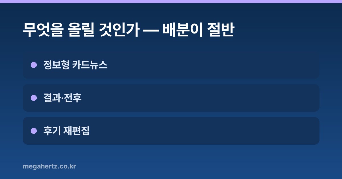 무엇을 올릴 것인가 — 배분이 절반