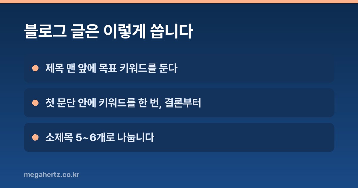 블로그 글은 이렇게 씁니다