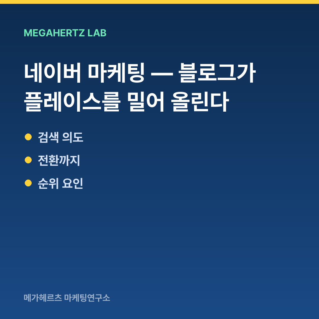 네이버 마케팅 — 블로그가 플레이스를 밀어 올린다