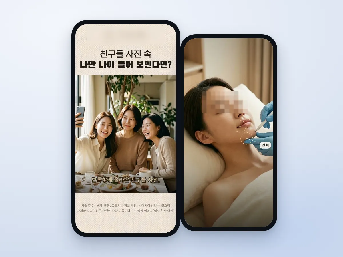 성형외과 마케팅 대행 작업 예시: 병의원 숏폼 커버와 장면